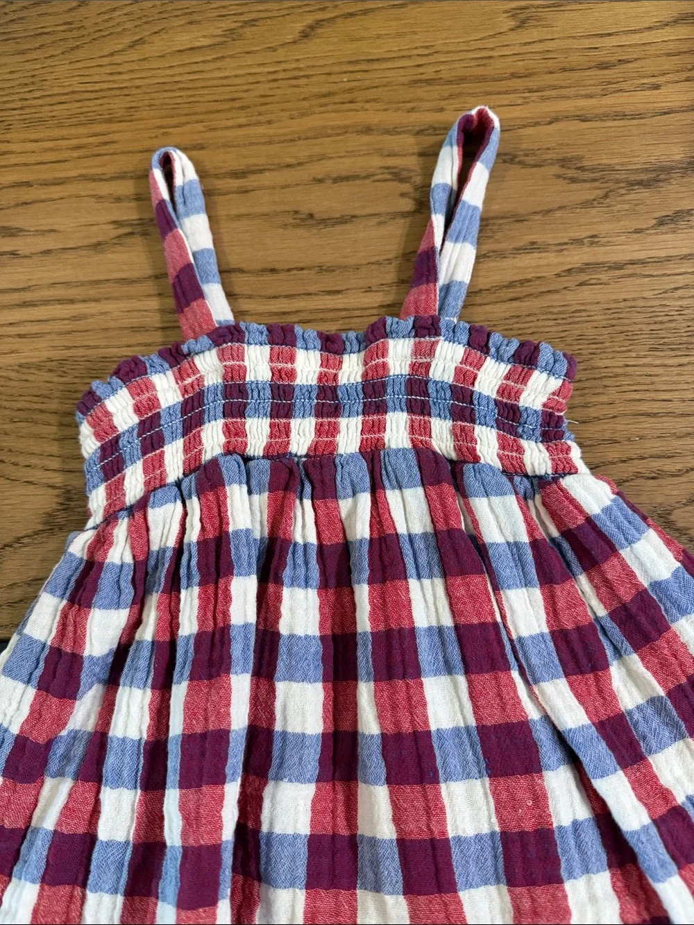 Cat & Jack Red, White & Blue Gingham Tank Top & Shorts Set
